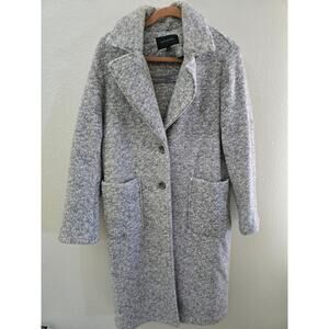 Banana Republic Oversized Knit Cocoon Coat Light Gray Wool  Sz Small Women